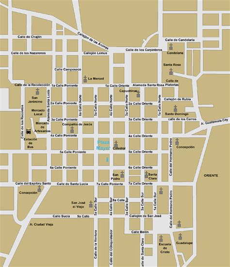 Mapa de Antigua Guatemala - Tamaño completo | Gifex