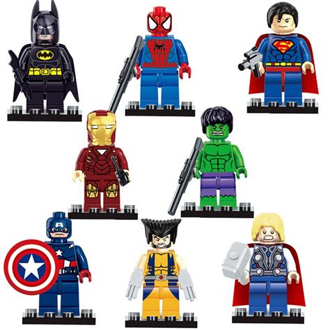 8 pcs/lot Marvel Avengers Super Hero Minifigures Building Blocks Sets Toys Bricks Compatible ...