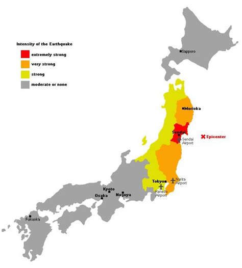 Japan tsunami map - Map of japan tsunami (Eastern Asia - Asia)