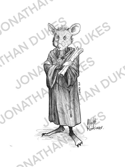 Abbott Mortimer From the Original Redwall Book by Brian Jacques, Original Art: Hand Drawn ...