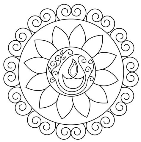 Diwali Lamp - Coloring Pages