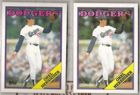 OREL HERSHISER 1988 Topps + 1988 OPC. DODGERS