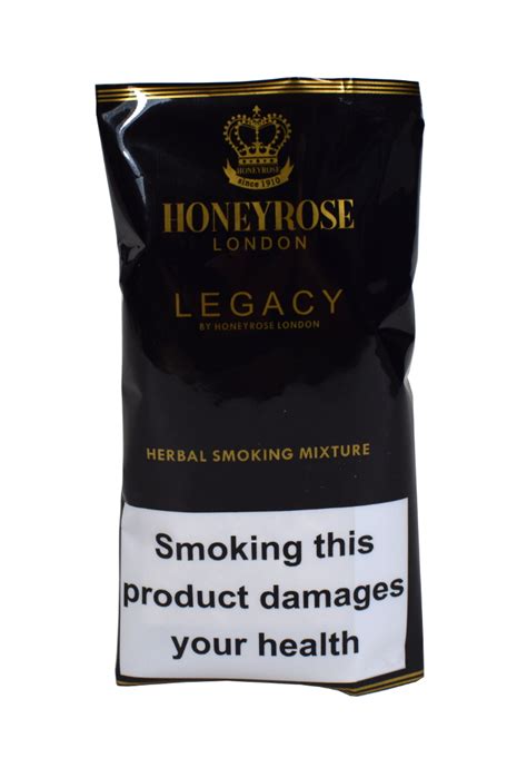 Honeyrose London Legacy Herbal Smoking Mixture Hand Rolling Tobacco (Tobacco free) 50g Pouch