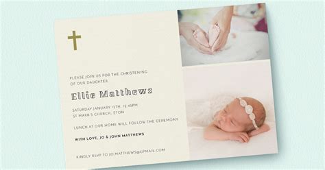 Invitations & Announcements Baptism Christening Invitation Announcement ...