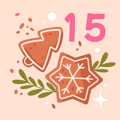 Premium Vector | Christmas advent calendar 15 december