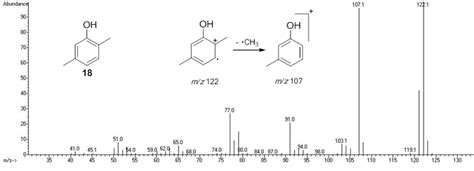 Mass spectra of the alkyl phenols 18 and 20 from Progonyleptoidellus ...