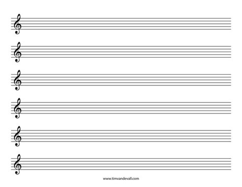 Blank Treble Clef Staff Paper | Free Sheet Music Template PDF