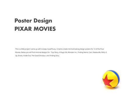 Poster Designs - Pixar Movies on Behance