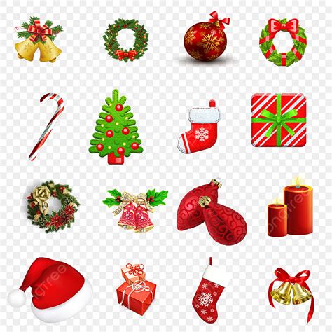 Christmas Sets Clipart Hd PNG, Cute Christmas Icons Sets Png Image ...