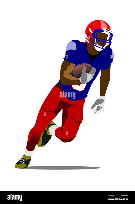 American football player image. Poster. Vector 3d illustration Stock ...