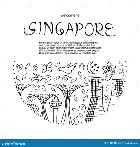 Culture of Singapore. stock illustration. Illustration of symbol ...