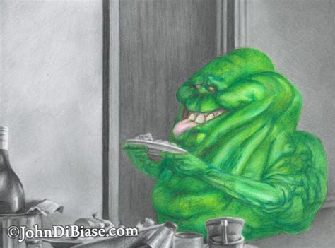 Slimer in Ghostbusters 1984 Drawing Print - Etsy