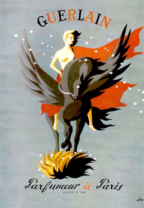 DARCY, Lyse. Ad for Guerlain's 'Flying Horse' perfume, 194… | Flickr