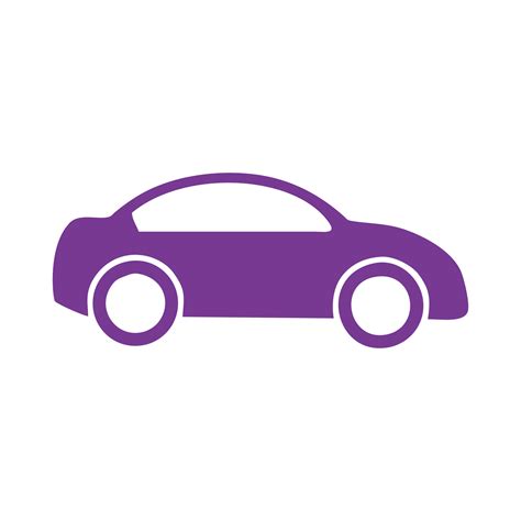 Silhouette of cute cartoon toy car in purple. Car illustration, car miniature, car imitation ...