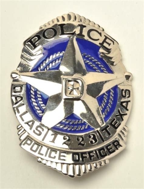 Dallas, Texas Police Officer badge #1223, hallmarked “U.S.