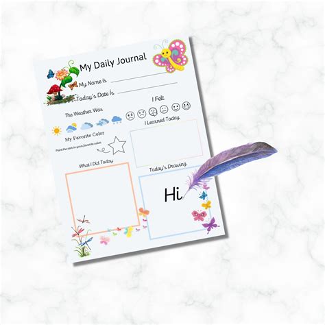 Printable Kids Diary, Digital Download , Diary for Kids , Children's Diary , Sticker Gift ...