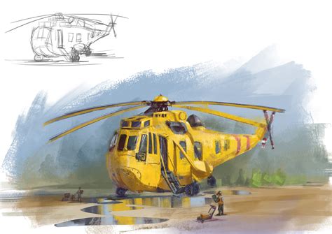 ArtStation - Helicopter painting