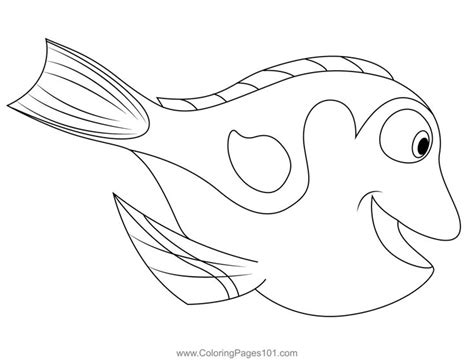 The Dory Coloring Page in 2023 | Finding nemo coloring pages, Nemo coloring pages, Coloring pages