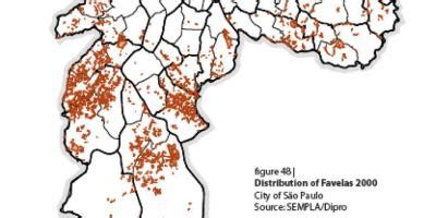 Sao Paulo favelas map - Map of Sao Paulo favelas (Brazil)