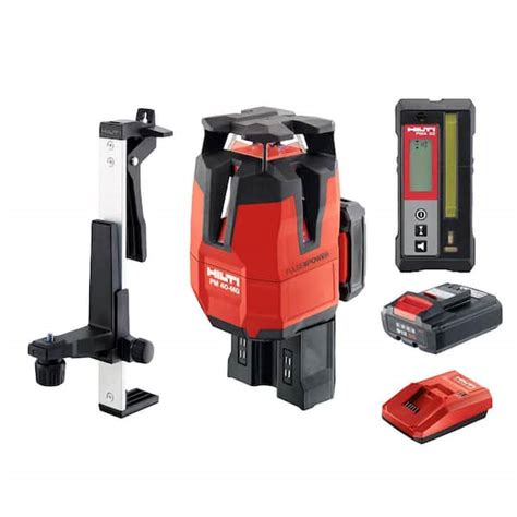 Hilti 33 ft. PM 40-MG Multi-Line Green Laser with Receiver, Wall Mount ...