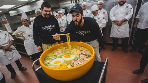 Massive 50 Pound Ramen Bowl Is Topped With An Entire Ostrich Egg