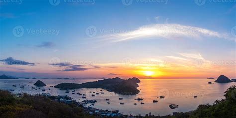 Panorama dramatic sunset sky at Labuan Bajo. 2387046 Stock Photo at ...