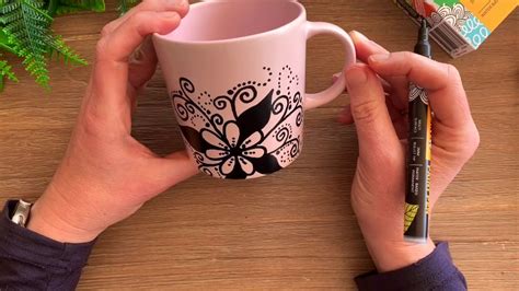How to Decorate a Ceramic Mug with Paint Pens - YouTube