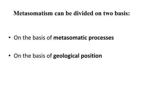 Types of metasomatism