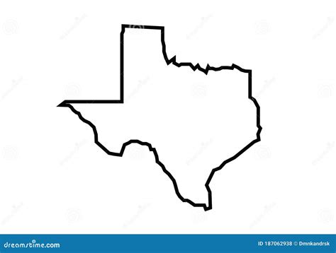 Texas Outline Map State Shape Stock Vector - Illustration of lines, icon: 187062938