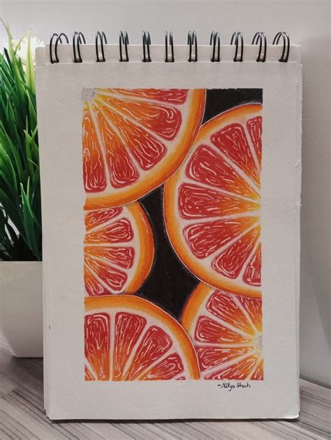 Juicy grapefruit drawing by me in 2024 | Fruit art drawings, Color drawing art, Colored pencil ...