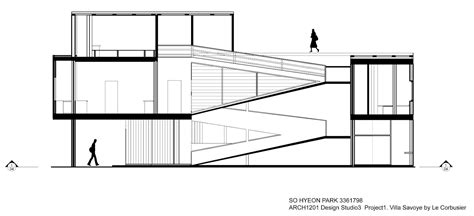 Villa Savoye Drawings | Corbusier architecture, Modern style house plans, Architectural section