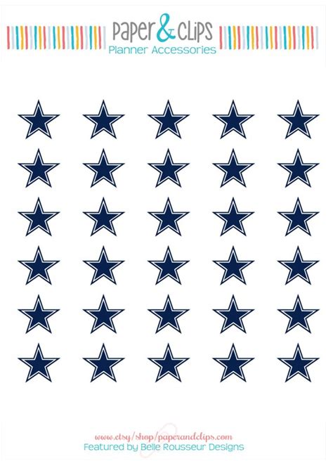 30 Dallas Cowboys Football Stickers by paperandclips on Etsy