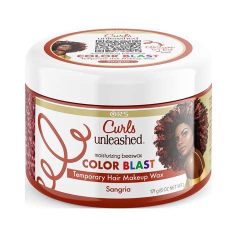 ORS Curls Unleashed Color Blast Temporary Hair Color Wax with Moisturizing Beeswax, Sangria (6.0 ...