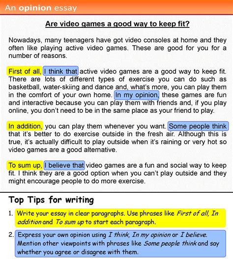 Opinion Writing Sample For Kids