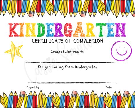 20 Preschool And Kindergarten Graduation Certificates (FREE PRINTABLE ...