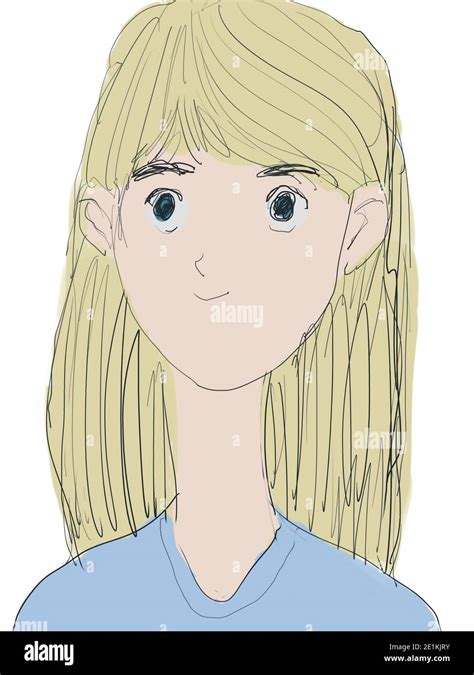 girl sketch drawing digital art illustration Stock Photo - Alamy