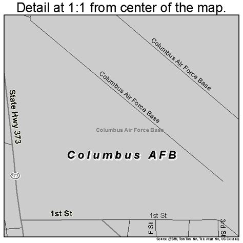 Columbus AFB Mississippi Street Map 2815420