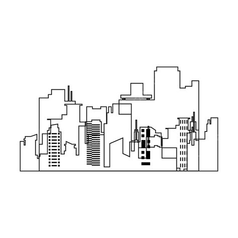 Line Art Flat City Building Architecture Design, City Drawing, City ...