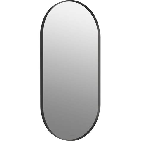 KOHLER Essential 20.06-in W x 40.06-in H Matte Black Oval Framed Bathroom Vanity Mirror in the ...