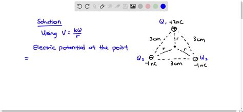 SOLVED:What is the electric potential at the point indicated with the dot in Figure P 21.58