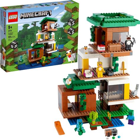 LEGO Minecraft The Modern Treehouse 21174 Giant Treehouse Building Kit ...