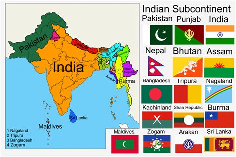 The Indian Subcontinent - USE Timeline : imaginarymaps