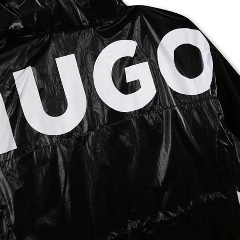 Hugo Black Logo Hooded Rain Jacket – Panda and Cub