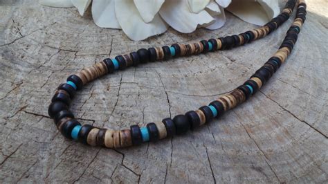 Mens beaded necklace. Mens turquoise necklace. Turquoise and | Etsy