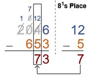 OCTAL SUBTRACTION CALCULATOR WITH STEPS