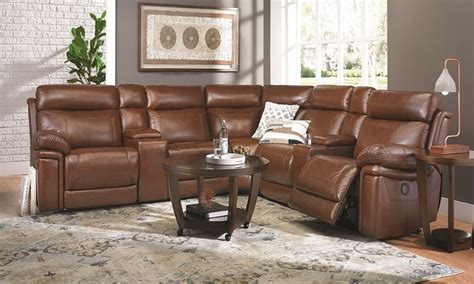 Violino Top-Grain Power Reclining Storage Sectional with USB | Living room sectional, Leather ...