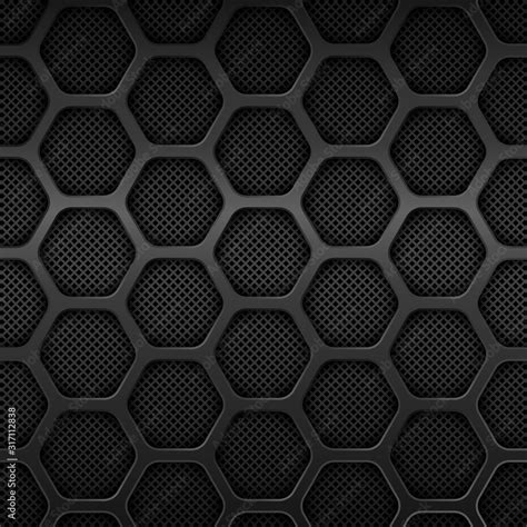 Black metal texture background. Honeycomb pattern. Vector design Stock ...