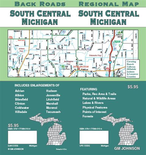 Michigan - South Central, Michigan Regional Map - GM Johnson Maps