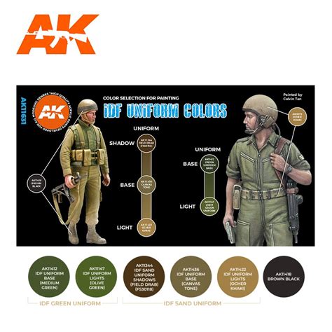 Buy IDF UNIFORM COLORS online. AK Interactive acrylic paints, brushes ...