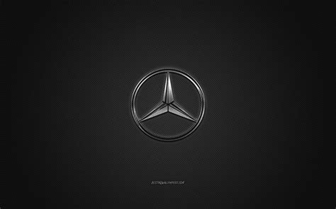 Download wallpapers Mercedes-Benz logo, silver logo, gray carbon fiber ...